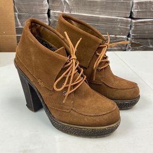Brown Suede Heeled Boots